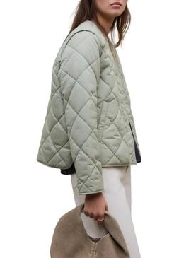 Giacca Ecoalf Musa Rhomb verde per donna