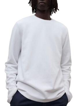 Maglietta Ecoalf a manica lunga Sustano bianca per uomo