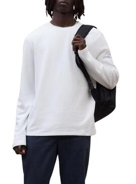 Maglietta Ecoalf a manica lunga Sustano bianca per uomo