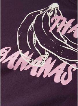 Felpa Name It Bellis con stampa di banane viola per bambina.