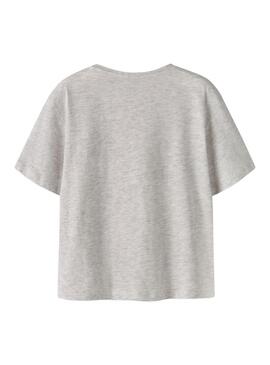 Maglietta Name It Benna stampata con motivo leopardato grigio chiaro per bambina