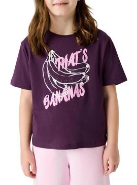 Maglietta Name It Benna stampata con banane viola per bambina