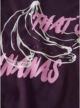 Maglietta Name It Benna stampata con banane viola per bambina