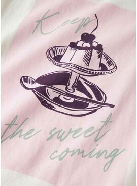 Maglietta Name It Bena con stampa grafica color crema per bambina