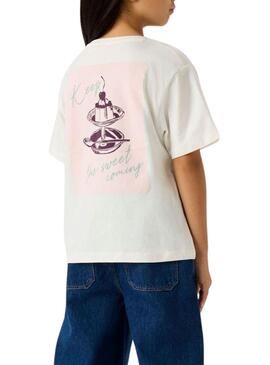 Maglietta Name It Bena con stampa grafica color crema per bambina