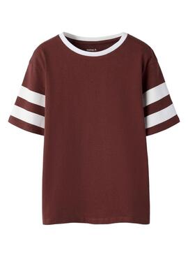 Maglietta Name It Thomas stile college marrone per bambino.