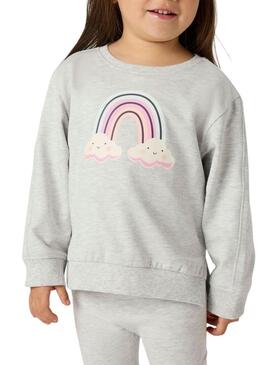 Felpa Name It Bissine arcobaleno grigio chiaro per ragazza