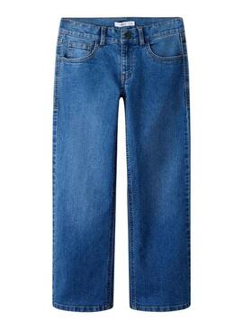 Pantaloni Name It Frose a gamba larga blu medio per ragazza