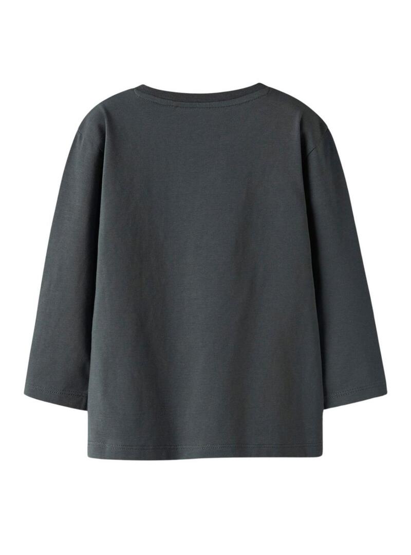 Maglietta Name It Bart con stampa di dinosauri grigio antracite per ragazzi