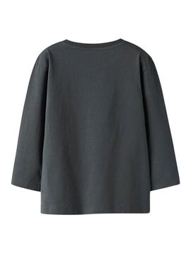 Maglietta Name It Bart con stampa di dinosauri grigio antracite per ragazzi