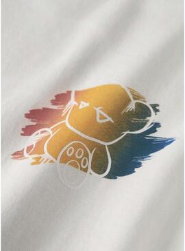 Maglietta bianca oversize Name It Byne con stampa dell'orso per bambino