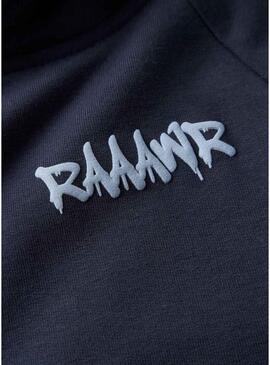 Felpa con cappuccio Name It blu scuro con dinosauro per bambino