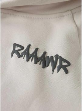 Felpa con cappuccio Name It beige con dinosauro per ragazzo