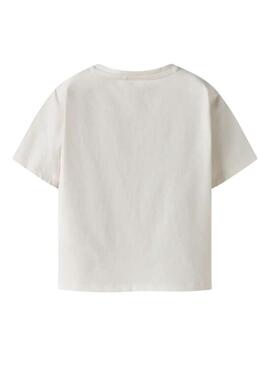 Maglietta Name It stampata animalier color crema per bambina