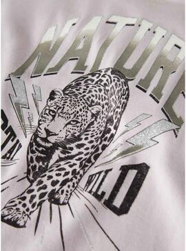 Maglietta Name It wild and free rosa chiaro per bambina