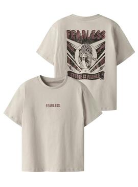 Maglietta Name It fearless beige per ragazza