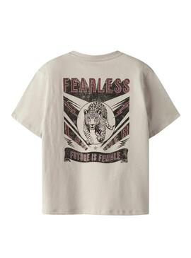 Maglietta Name It fearless beige per ragazza