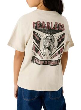 Maglietta Name It fearless beige per ragazza
