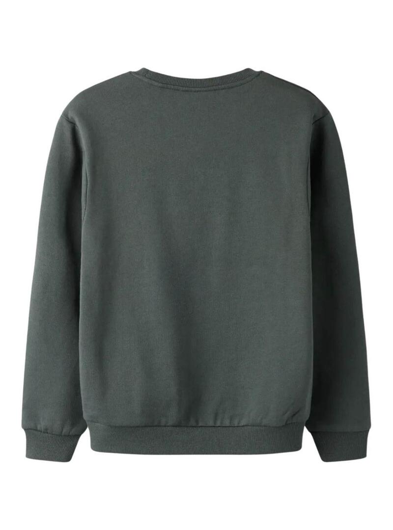 Felpa Name It girl power verde scuro per bambina