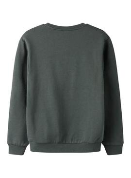 Felpa Name It girl power verde scuro per bambina