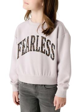 Felpa Name It fearless beige per ragazza