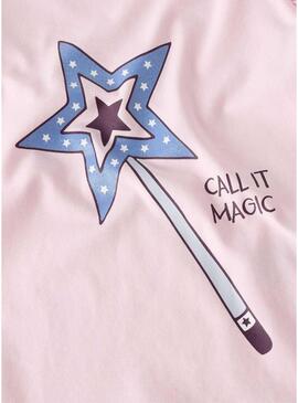 Maglietta Name It con bacchetta magica rosa per bambina.