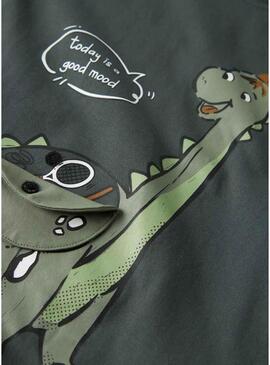 Maglietta Name It dinosauro verde scuro per bambino