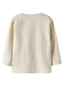 Maglietta Name It pallone da tennis cool vibes beige per bambino