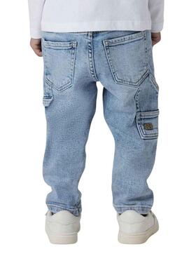 Pantaloni Name It cargo in denim chiaro per bambino