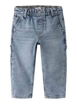 Pantaloni Name It cargo in denim chiaro per bambino