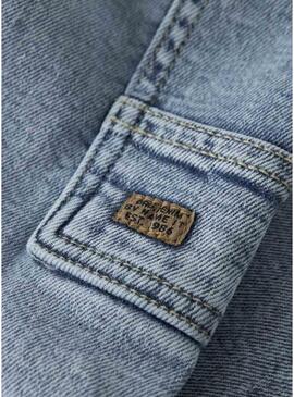 Pantaloni Name It cargo in denim chiaro per bambino