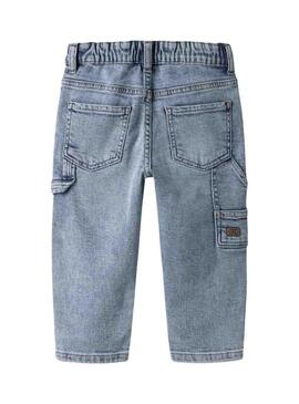 Pantaloni Name It cargo in denim chiaro per bambino