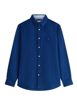 Camicia di lino Tommy Hilfiger Linen Blend blu scuro per uomo