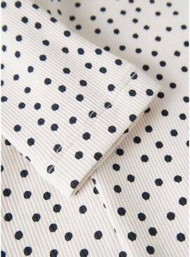 Leggings Name It a pois color crema per bambina.