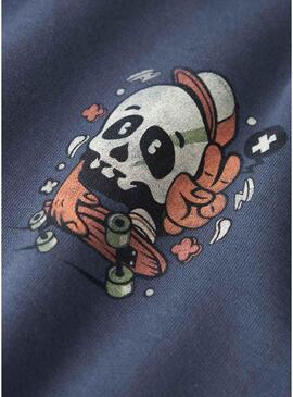 Felpa Name It con cappuccio teschio blu per ragazzo