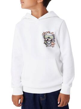 Felpa con cappuccio a teschio Name It color crema per bambino