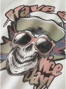 Maglietta Name It con teschio beige per bambino