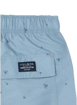 Costume da bagno Silbon con racchette azzurre chiare per uomo.