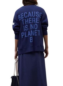 Felpa Ecoalf Storm blu per donna.