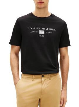Maglietta Tommy Hilfiger Brand Love nera per uomo