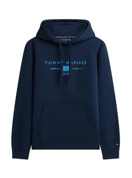 Felpa Tommy Hilfiger Brand Love blu scuro per uomo