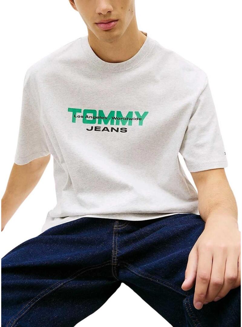 Maglietta Tommy Jeans anni '90 grigia da uomo