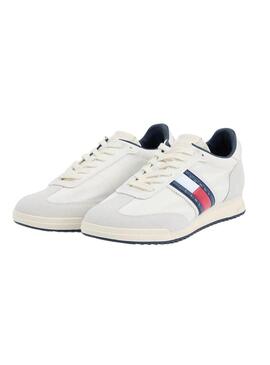 Scarpe da ginnastica Tommy Jeans Retro Runner Cleated bianche per uomo