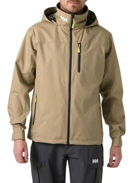 Giacca Helly Hansen Crew Midlayer color cammello con cappuccio.