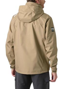 Giacca Helly Hansen Crew Midlayer color cammello con cappuccio.