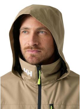 Giacca Helly Hansen Crew Midlayer color cammello con cappuccio.