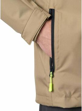 Giacca Helly Hansen Crew Midlayer color cammello con cappuccio.