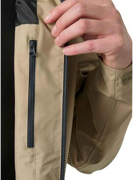 Giacca Helly Hansen Crew Midlayer color cammello con cappuccio.