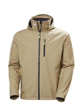 Giacca Helly Hansen Crew Midlayer color cammello con cappuccio.