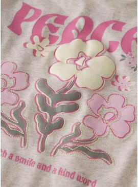 Maglietta Name It Dartiana scegli la gentilezza beige per ragazza.